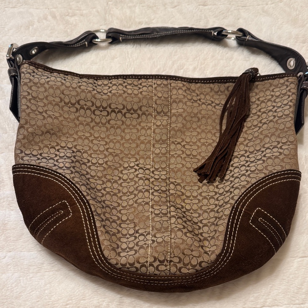 Brown Patterned Shoulder Bag
